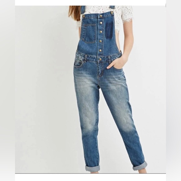 💙 life in progress Distressed Overalls - Picture 2 of 9